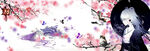 手绘桃花插画海报图片