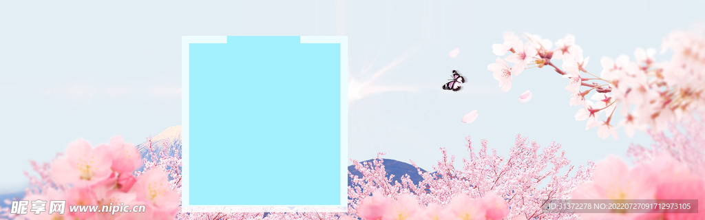  手绘桃花插画海报图片