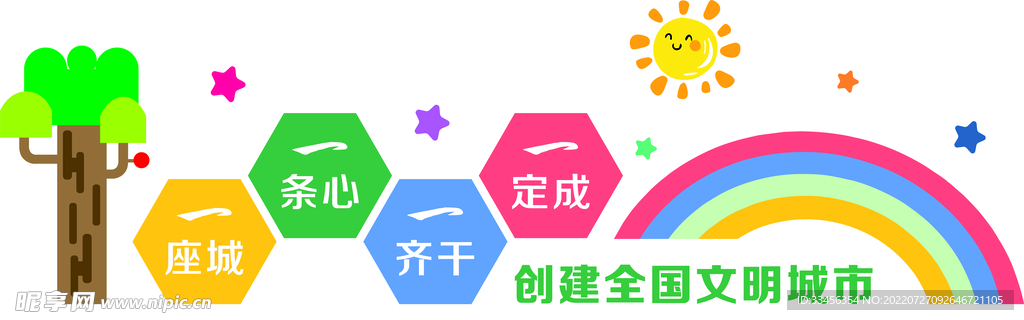 学校创建文明城市文化墙