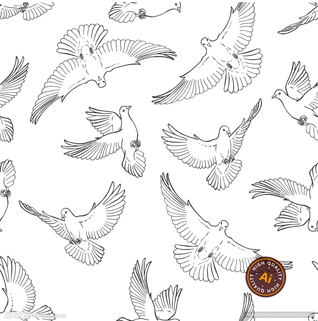 手绘鸽子