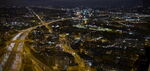 鸟瞰航拍城市夜景霓虹高楼风光