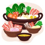 扁平化火锅插画