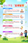 中小学生五项管理宣传海报