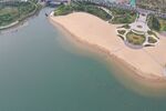 淄博文昌湖海滩航拍鸟瞰