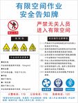 有限空间作业安全告知牌