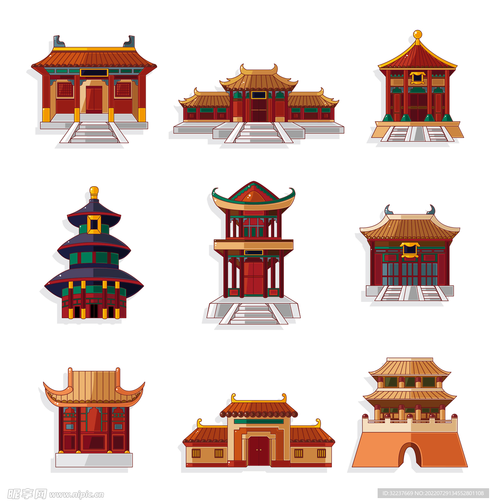 矢量古风建筑