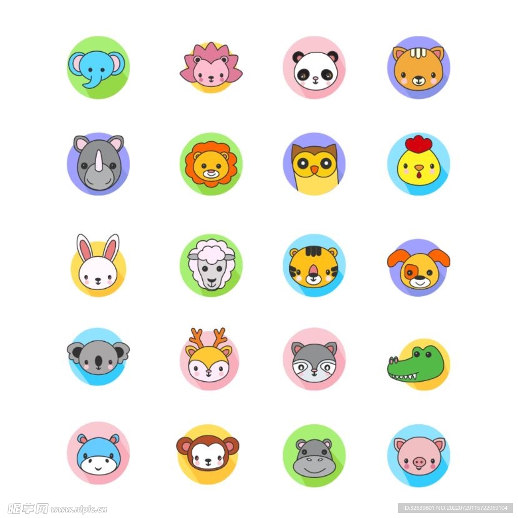 可爱卡通动物头像