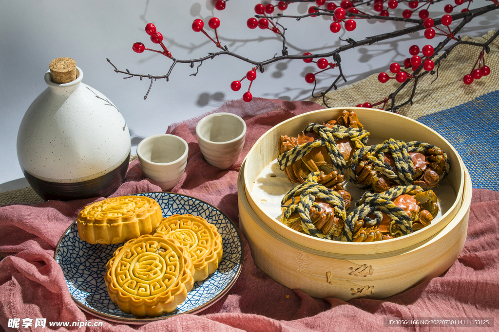 中秋月饼大闸蟹美食