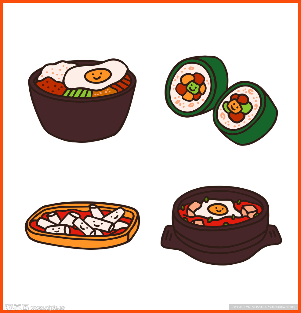 卡通寿司食物