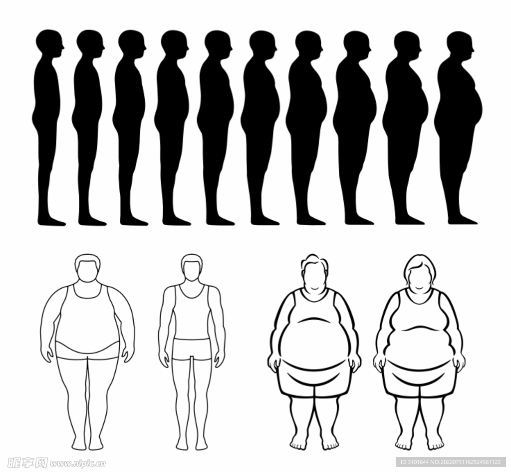 肥瘦人士对比图