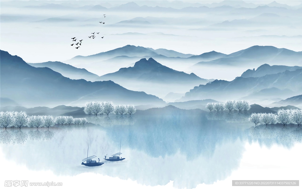唯美山水风景背景