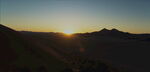 航拍荒野沙漠枯山石夕阳鸟瞰风光