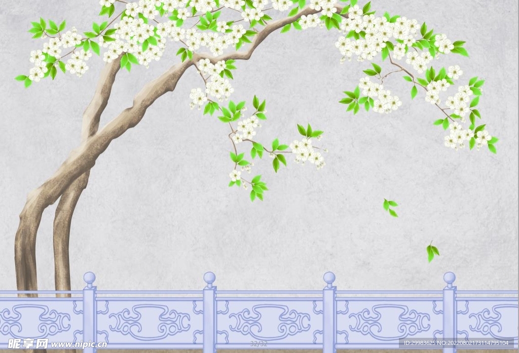 手绘花鸟