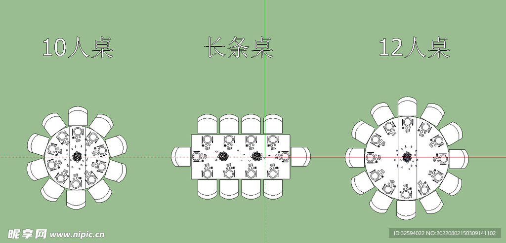 桌椅平面图素材