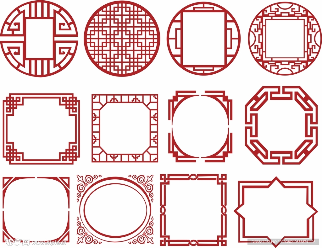 中式边框雕花古风素材