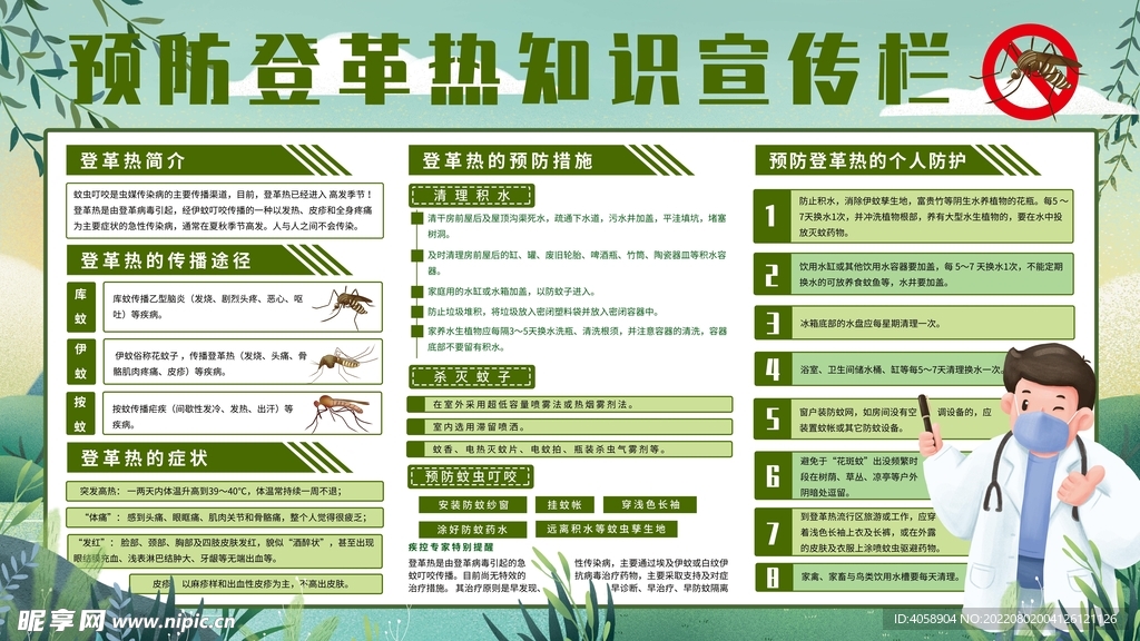 预防登革热知识宣传栏