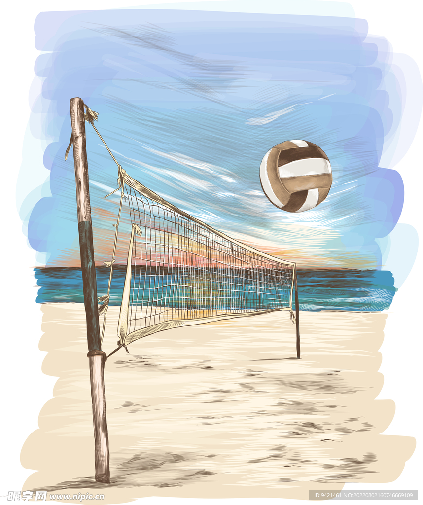 海滩插画