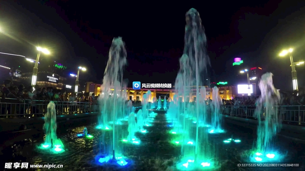 唯美4k济南泉城广场音乐喷泉