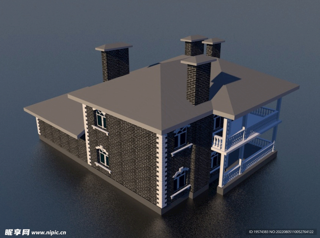 C4D模型别墅