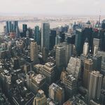 城市 纽约 鸟瞰 地平线 都市