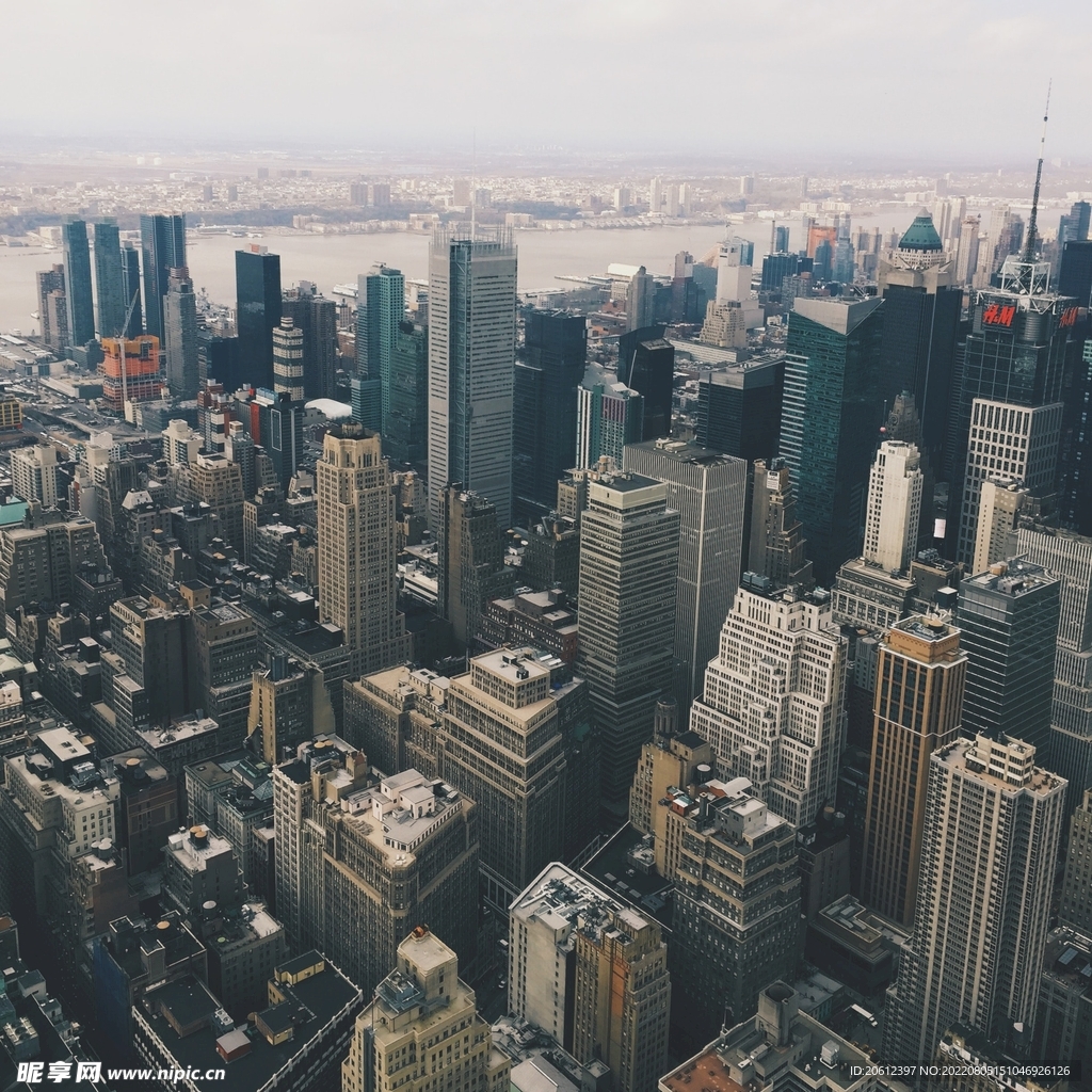 城市 纽约 鸟瞰 地平线 都市