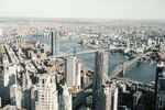 城市 纽约 鸟瞰 地平线 都市