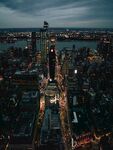 城市 纽约 鸟瞰 地平线 都市