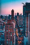 城市 纽约 鸟瞰 地平线 都市