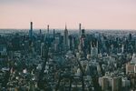 城市 纽约 鸟瞰 地平线 都市