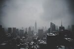 城市 纽约 鸟瞰 地平线
