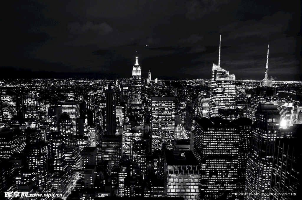 城市 纽约 鸟瞰 地平线