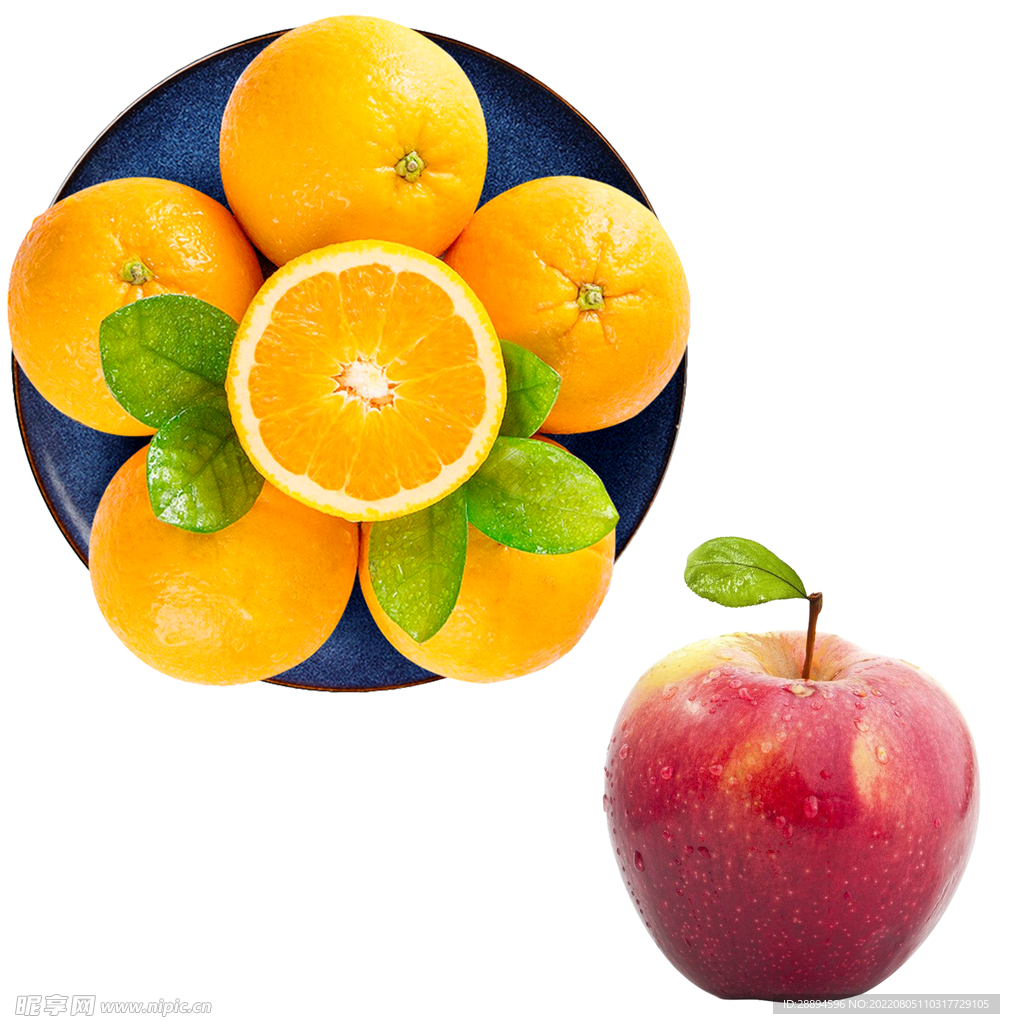 新鲜水果橙子红苹果