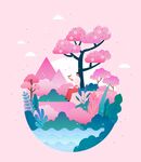 春天插画海报