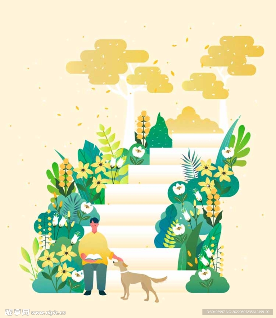 春天插画海报