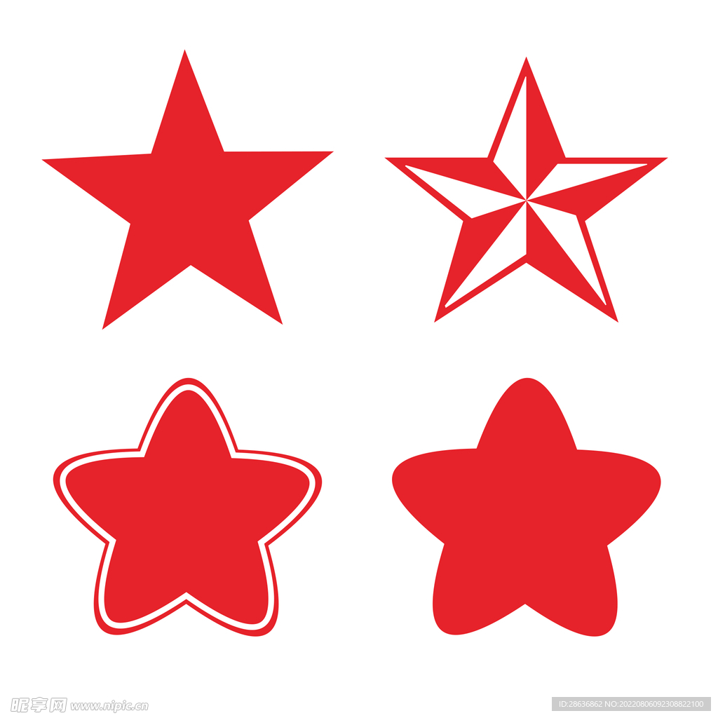 红星形状装饰元素