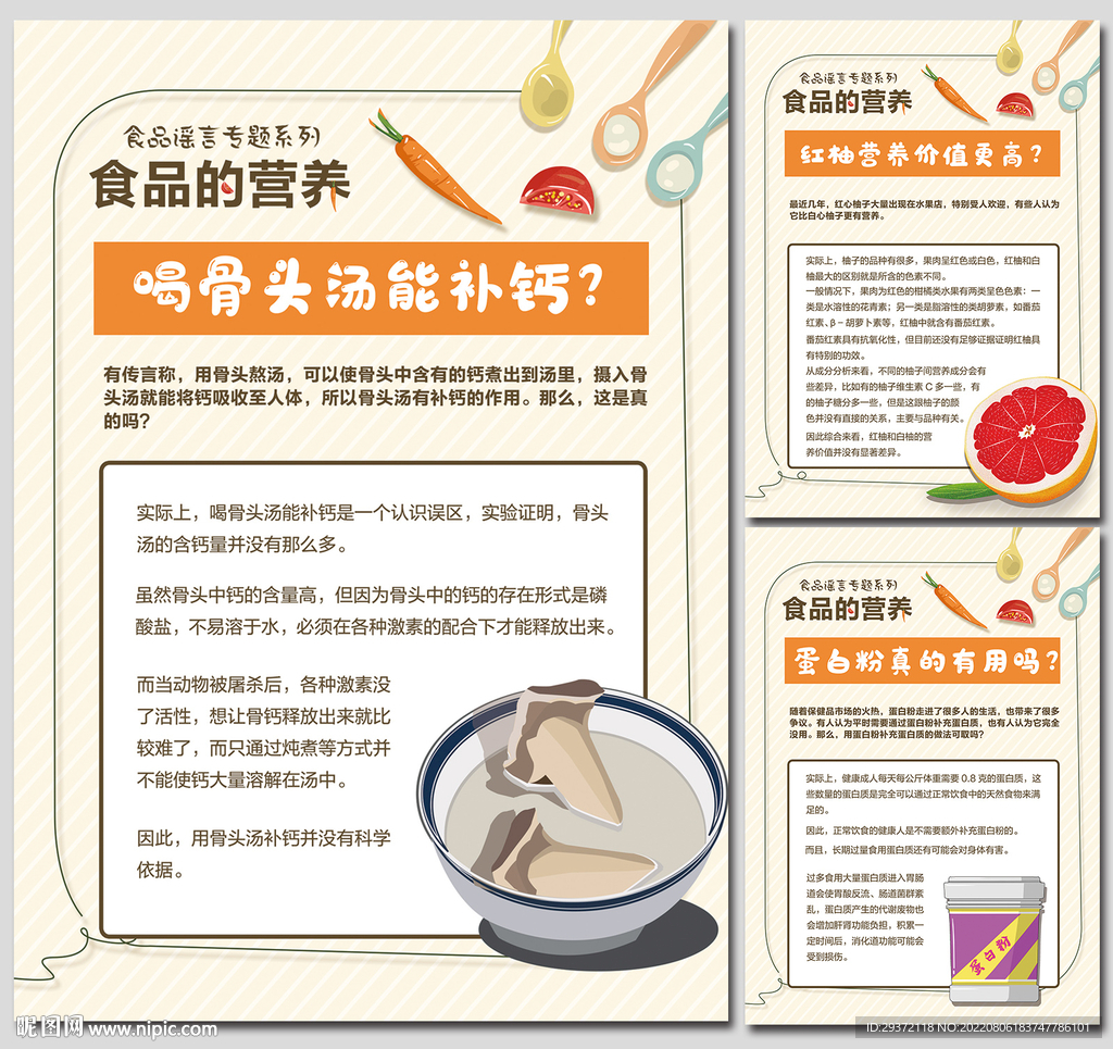 食品的营养科学辟谣知识海报