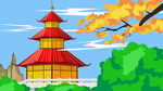 城市地标建筑插画手绘