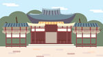 城市地标建筑插画手绘