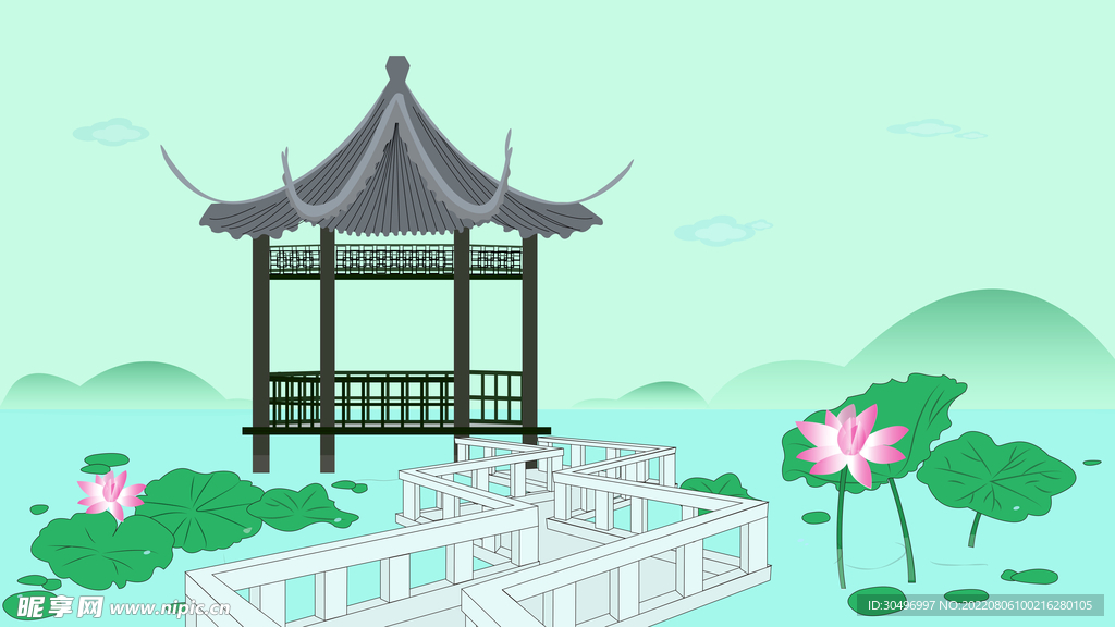 城市地标建筑插画手绘