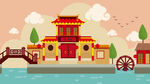 城市地标建筑插画手绘