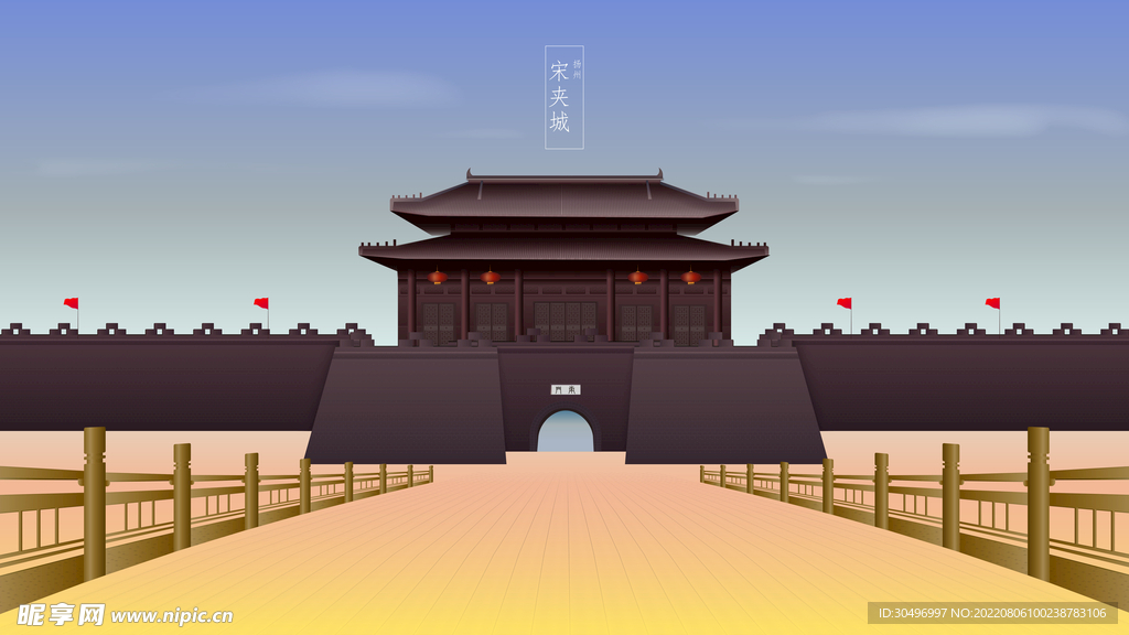 城市地标建筑插画手绘