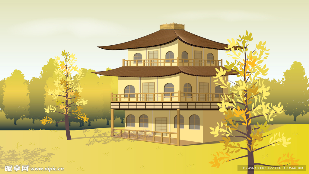 城市地标建筑插画手绘