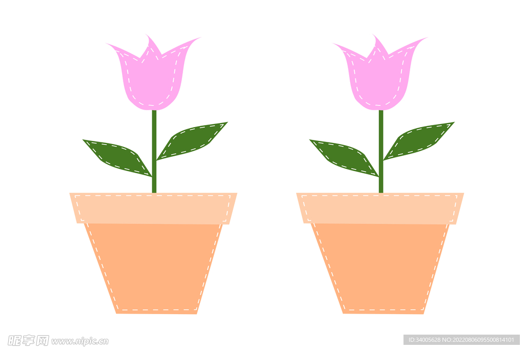 花盆红色花