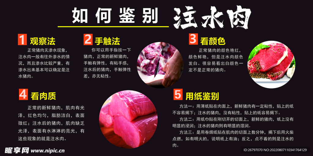 鉴别注水肉