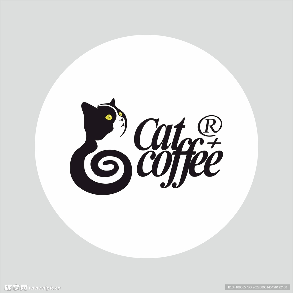 猫咪咖啡奶茶店卡通LOGO