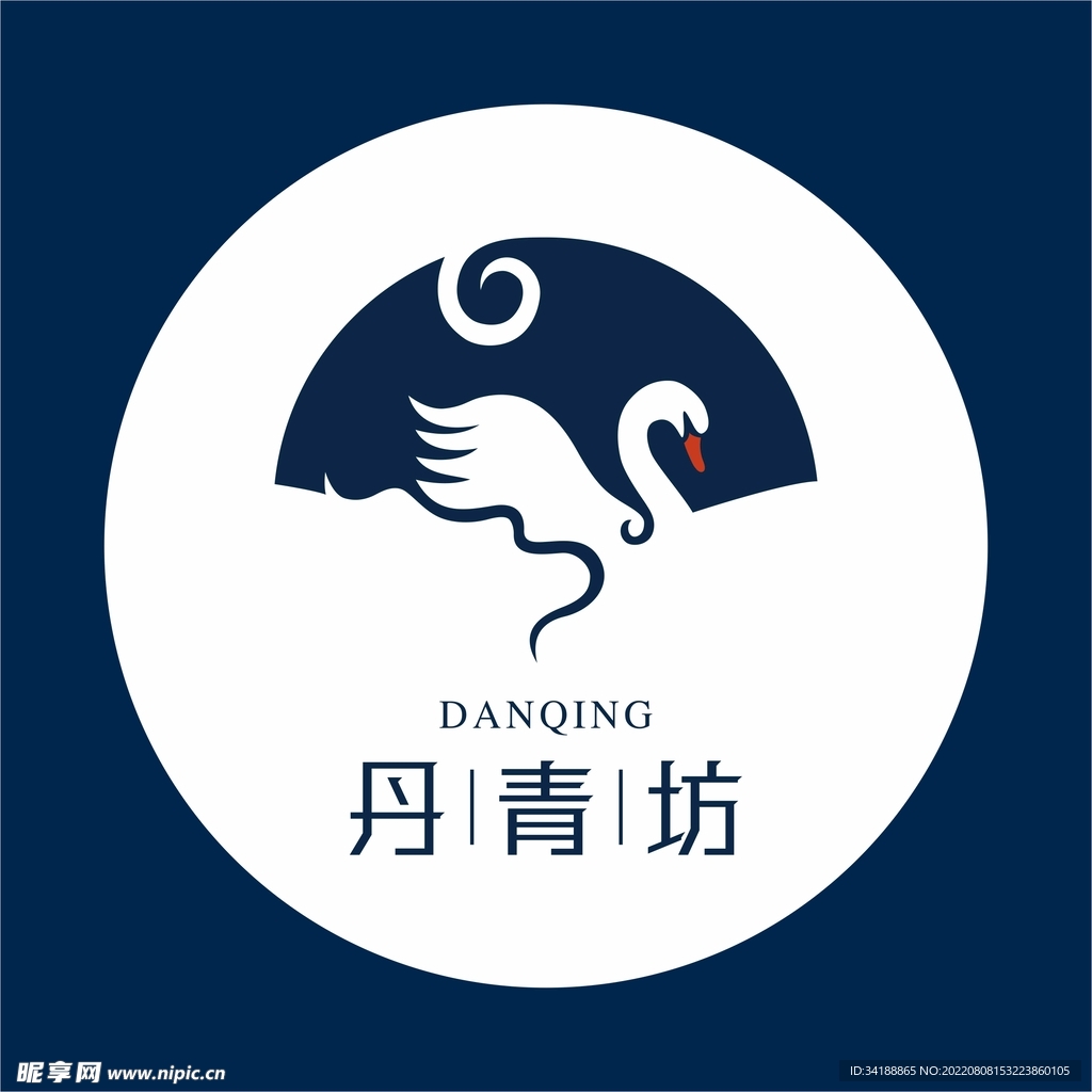 丹青坊扇子天鹅古风LOGO