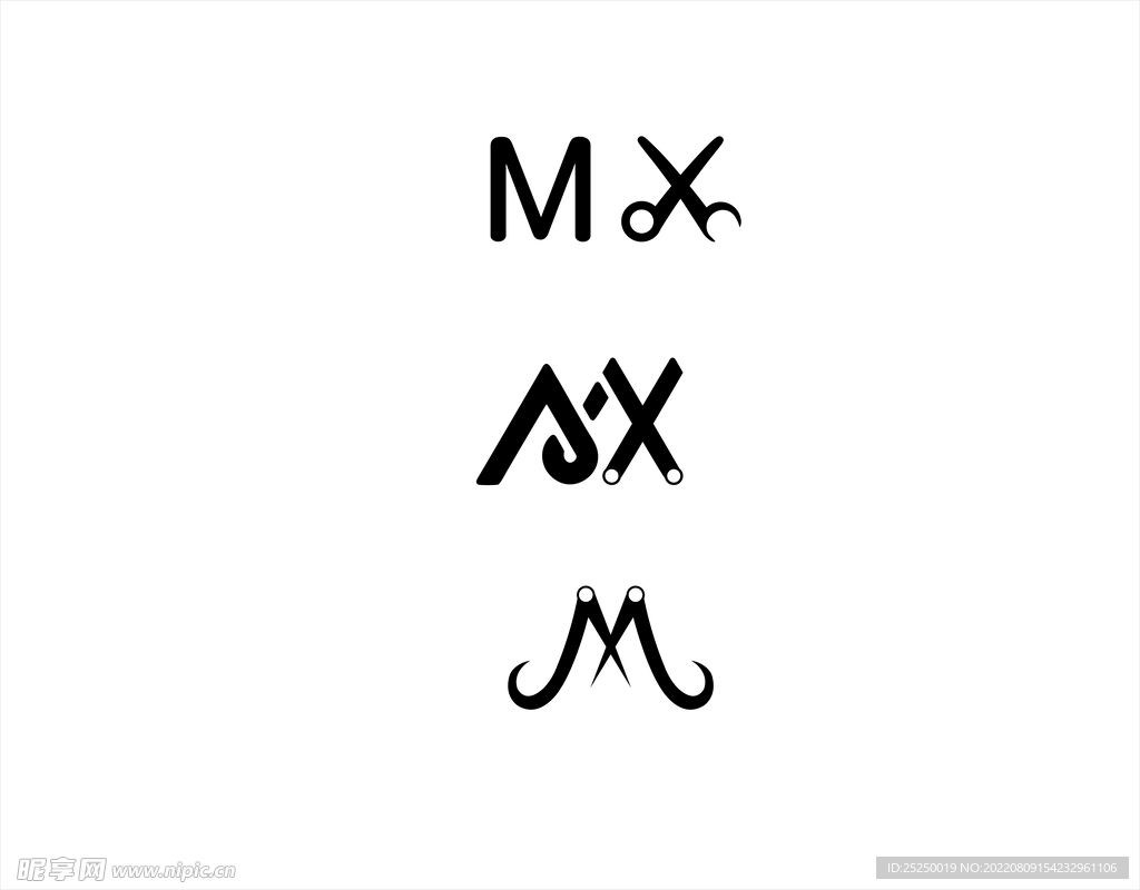 MX理发店类的logo