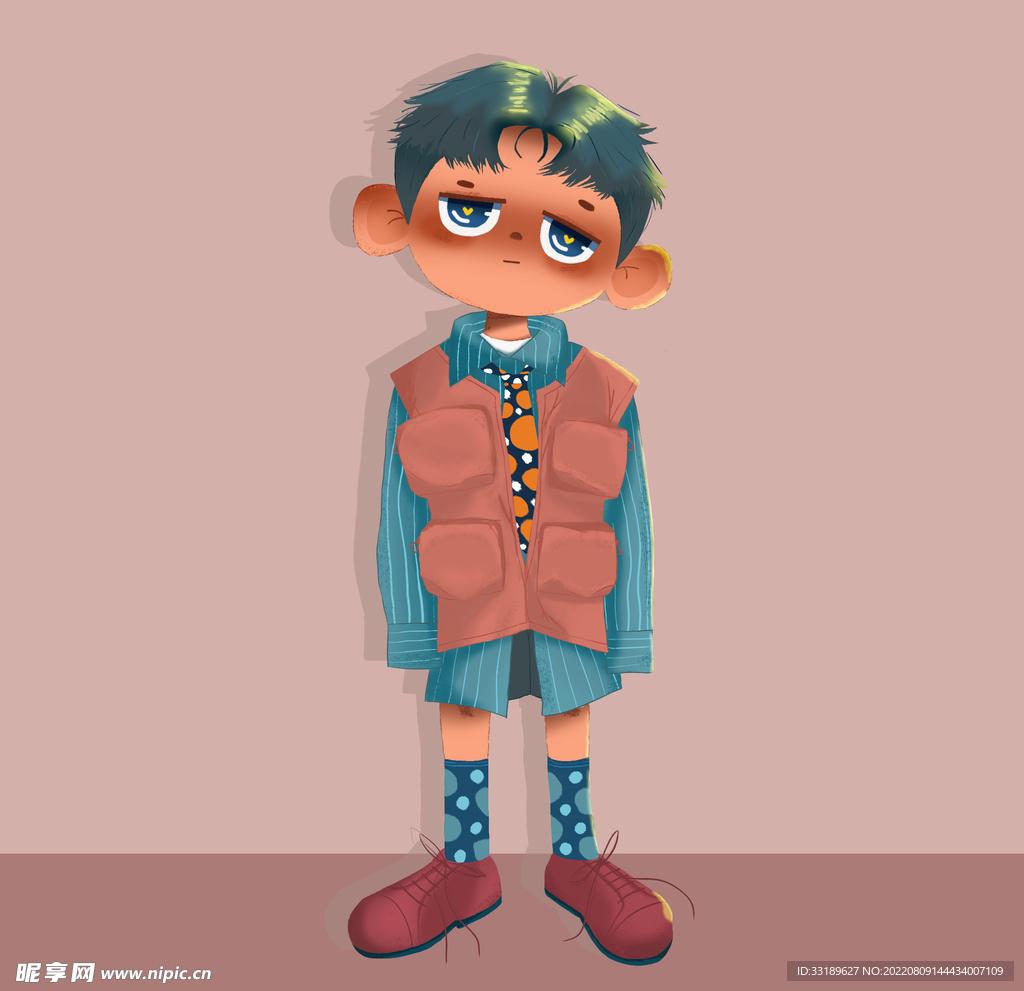 酷拽男孩 插画