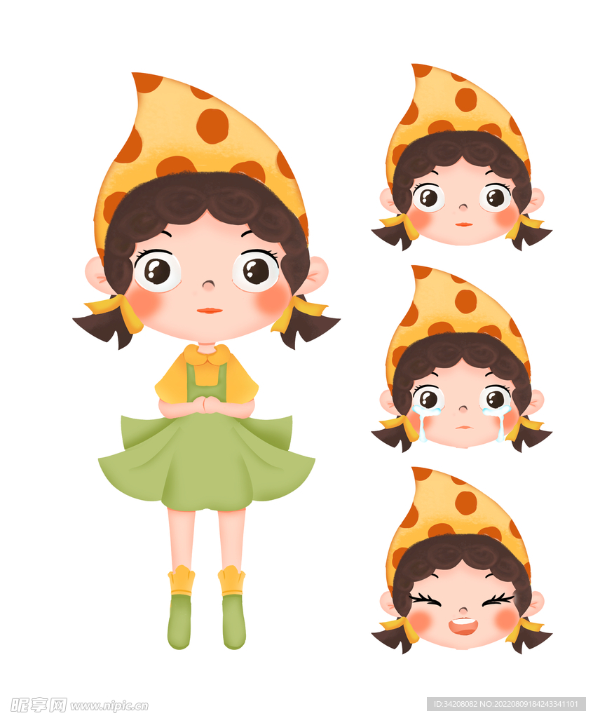 儿童插画 可爱的小女孩