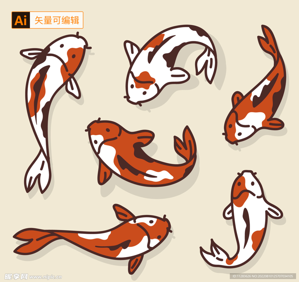 手绘锦鲤